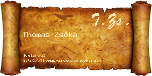 Thomas Zsóka névjegykártya